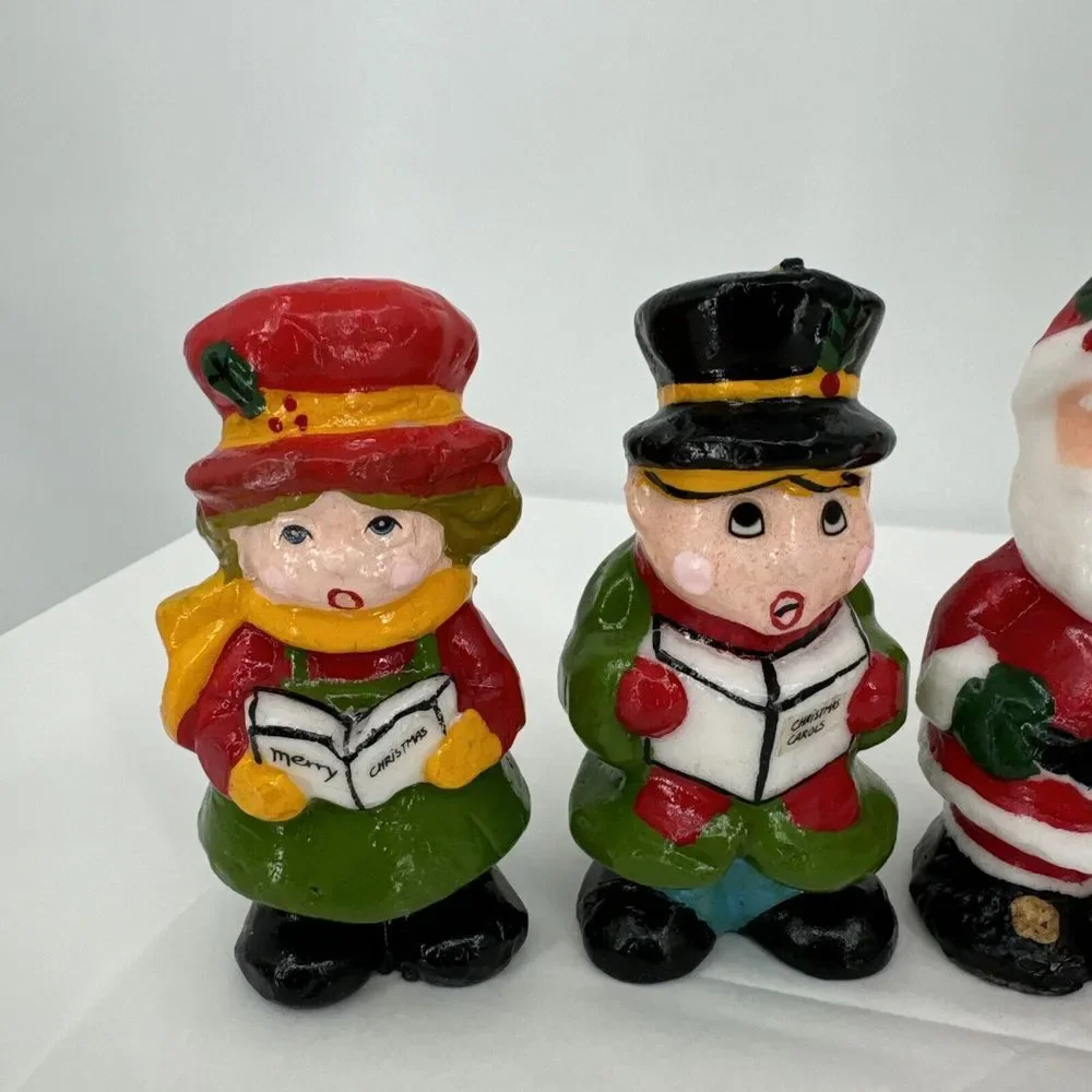 Vintage Interpur Christmas Wax Figural Candles 5
